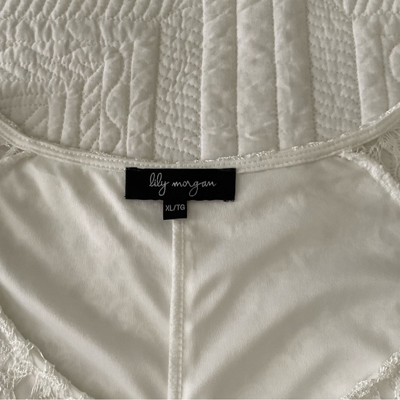 LILY MORGAM, WHITE LACE BLOUSE    SIZE: XL - Picture 8 of 9